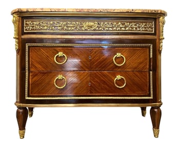 French 19th Century Louis XVI Style Commode with Marble Top