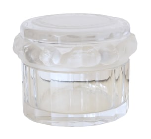 Lalique France Crystal Box with Bird Motif Lid
