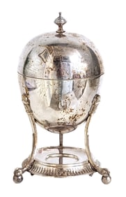Victorian Silver Plate Egg-Shaped Butter Dish by Richard Richardson, Sheffield, c. 1880