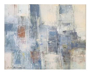 Abstract Composition, Mixed Media on Canvas, Illegibly Signed, 2007