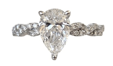 1.51ct D/VS1 Pear Brilliant Lab-Grown Diamond Ring in 14K White Gold, IGI Certified