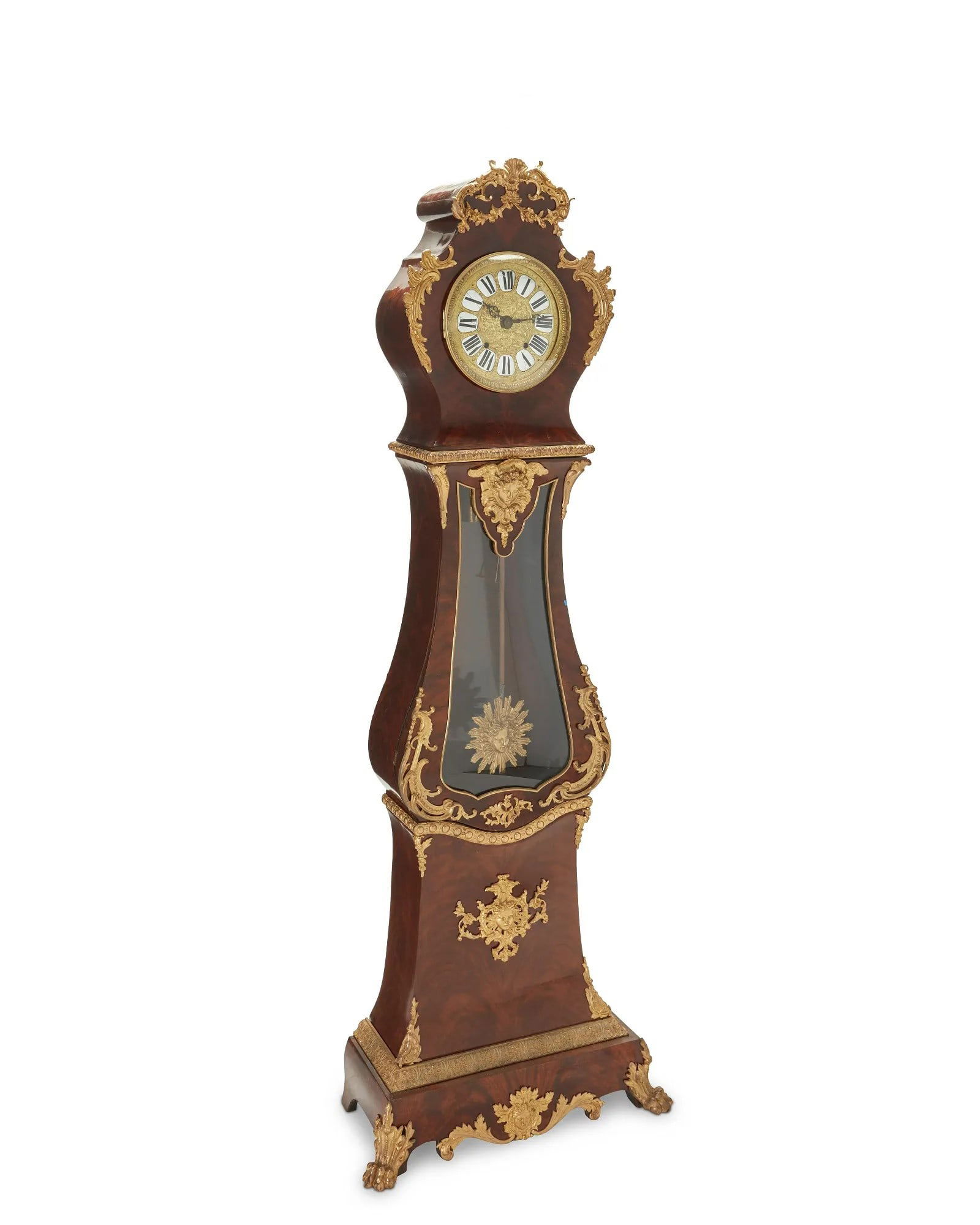 French Louis XV Style Gilt Bronze Mounted Longcase Clock, Late 19th C. (1 of 10)