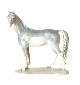 Metzler & Ortloff Kunstporzellan German Porcelain White Horse Figure