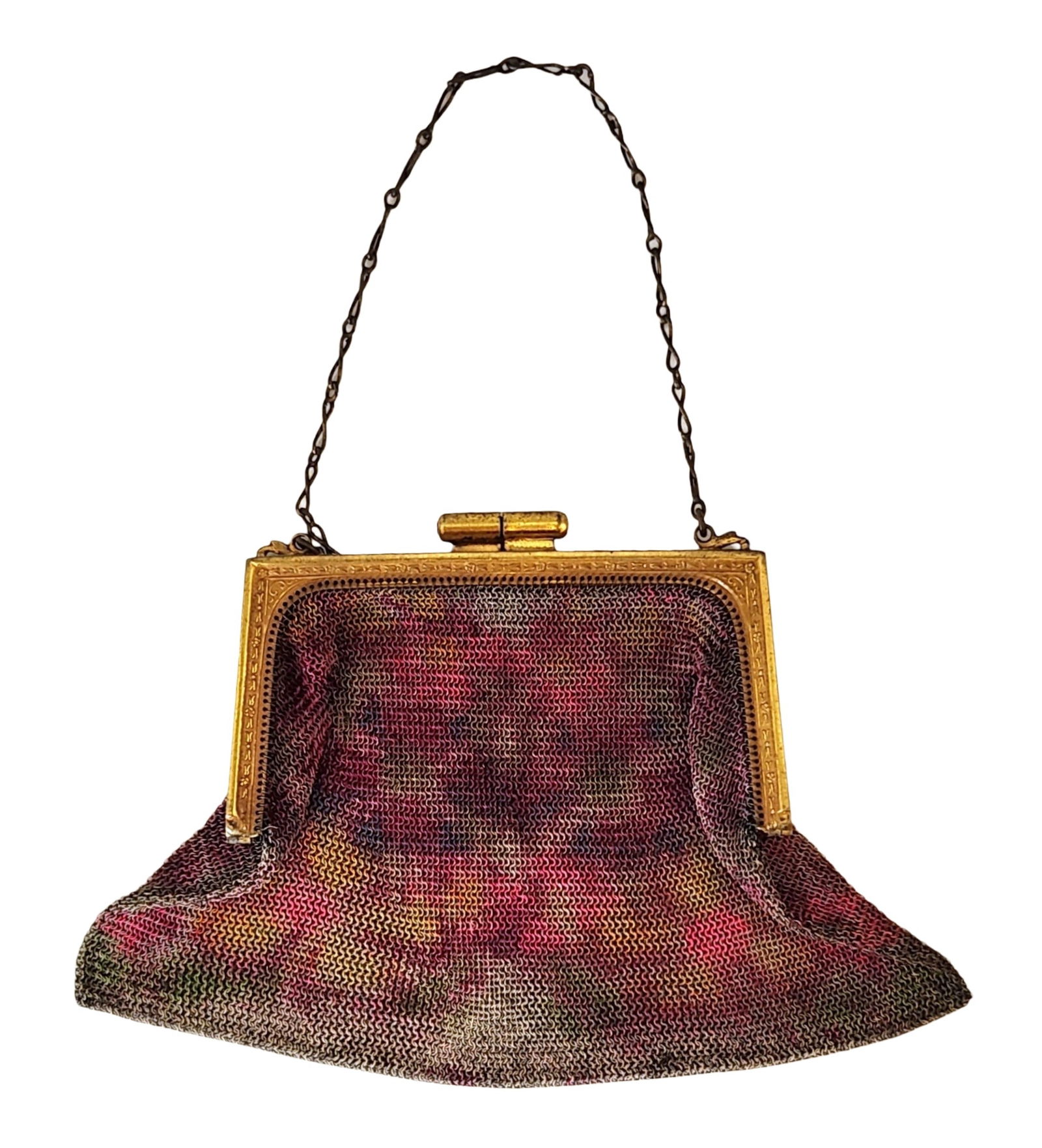 Antique Whiting & Davis Enamel Mesh Purse with Gilt Frame (1 of 2)