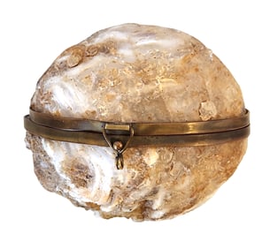 Natural Geode Hinged Trinket Box with Crystal Interior