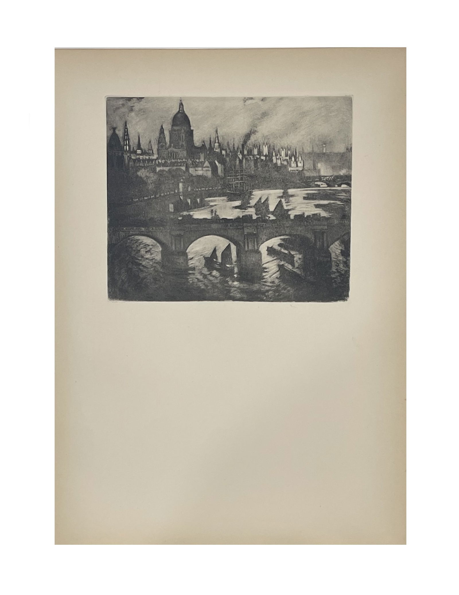 Joseph Pennell (1857 - 1926) American: Joseph Pennell (1857 - 1926) American Title: Wrens City Antique Etching Measure 11 3/4"in H x 8 1/4"in W No frame Known for: Etching, illustration, painting and teaching Biography: Born in Philadelphi