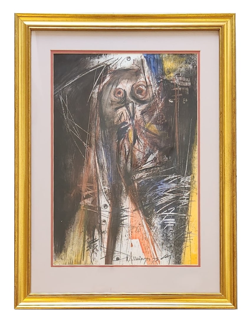 Abstract Mixed Media on Paper, Signed and Dated 1993, Mystery Artist (1 of 6)