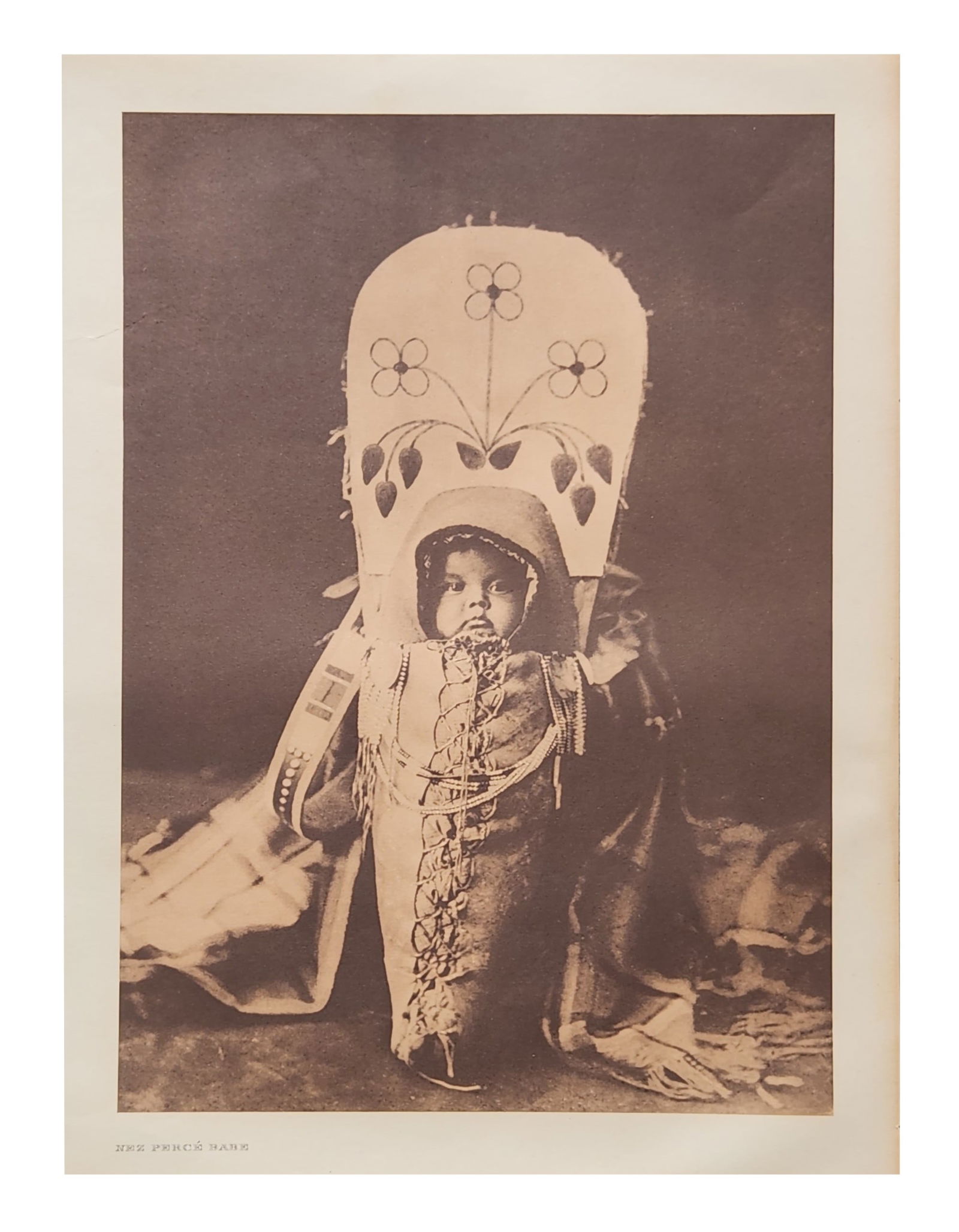 Edward Sheriff Curtis (1868 - 1952) American: Edward Sheriff Curtis (1868 - 1952) American Title: Nez Percé Babe Print Caption - Engraving Date: 1900 Measure 18"in H x 13"in W no framed