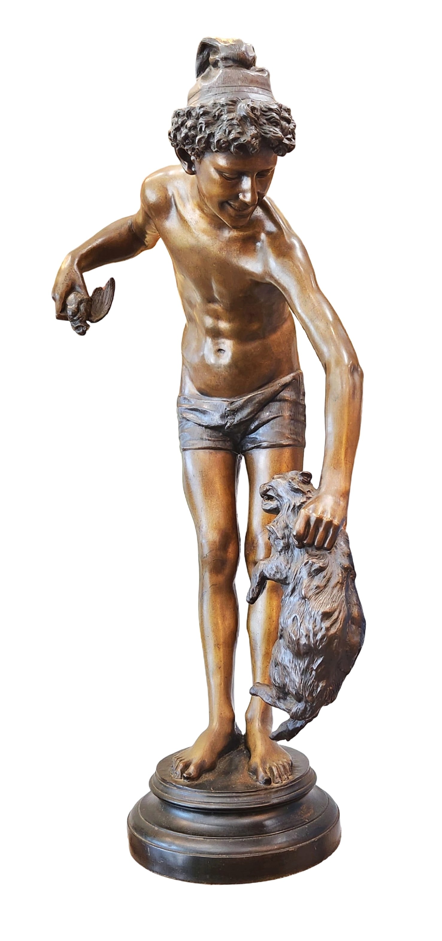 Ernest Charles Demosthene Guilbert (1848 - 1913) France: Ernest Charles Demosthene Guilbert (1848 - 1913) France Tile: Separating the Foes Bronze Sculpture Measure 30"in H x 12"in W x 15"in D Provenance: Property from the est