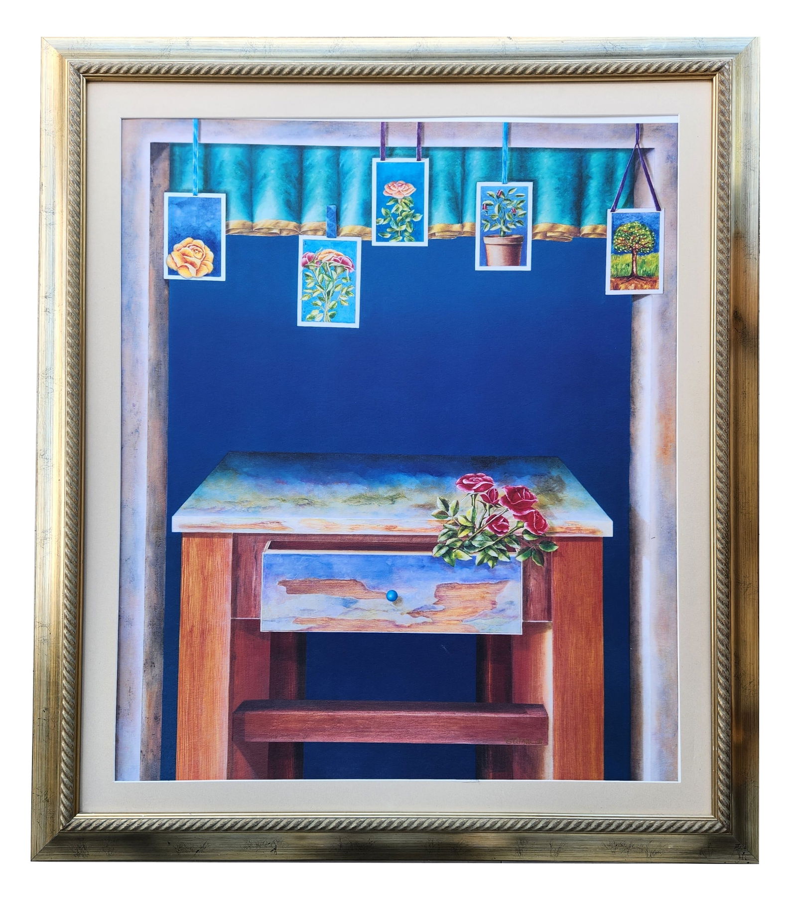 Amparon Garzon (Born 1956) Colombia: Amparon Garzon (Born 1956) Colombia Print on Paper Measure 36"in H x 30 1/2"in W and 45"in H x 39 1/2"in W framed Biography: Amparo Garzón is one of Latin America's most distinguished painters. She p