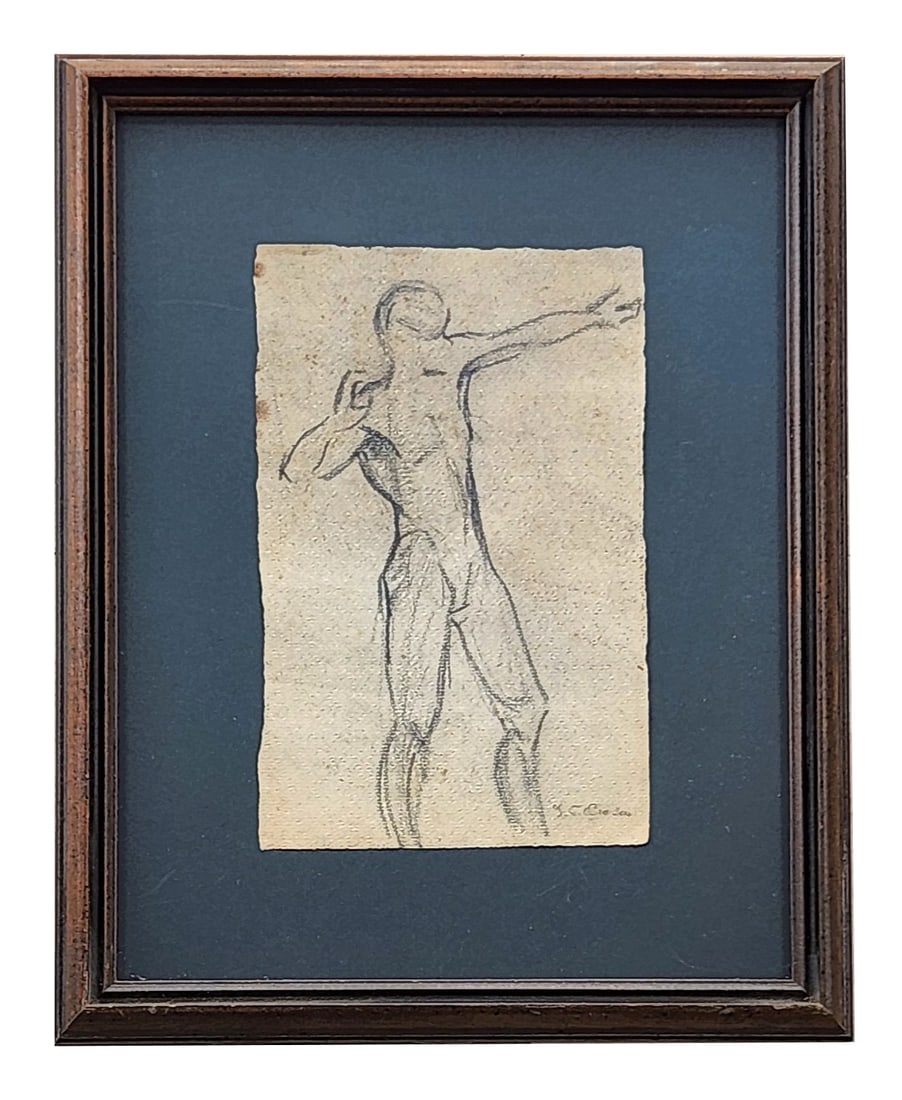 Jose Clemente Orozco (1883 - 1949) Mexico: Jose Clemente Orozco (1883 - 1949) Mexico Charcoal on Paper Measure 9 1/4"in H x 6"in W and 15 1/2"in H x 12 1/2"in W framed Known for: Mural painting Biography: Jose Clemente Orozco was born on Novem