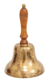 Brass Hand Bell with Turned Wooden Handle