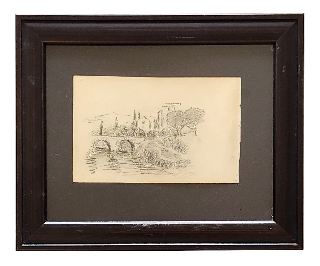 Anders Leonard Zorn (1860 - 1920) Sweden: Anders Leonard Zorn (1860 - 1920) Sweden Pencil on Paper Measure 4"in H x 6 1/4"in W and 8 3/4"in H x 10 3/4"in W framed Known for: Painting and printmaking-portraits, figure, landscape Biography: "An