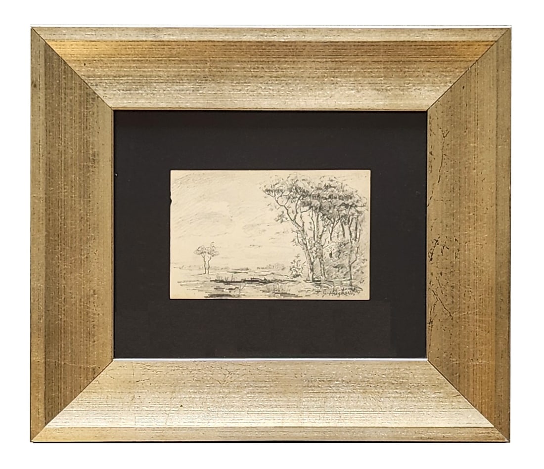 In the Manner of Edward John (E.J.) Hughes (1913 - 2007) Canada: In the Manner of Edward John (E.J.) Hughes (1913 - 2007) Canada Pencil on Paper Measure 4"in H x 6"in W and 12 1/2"in H x 14 1/2"in W framed Known for: Painting, printmaking, murals, commercial art Bi