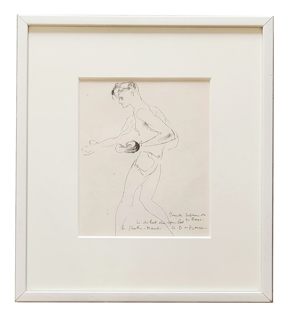 Andre Albert Marie Dunoyer de Segonzac: Andre Albert Marie Dunoyer de Segonzac (1884 - 1974) France Ink on Paper Measure 9 1/4"in H x 7 3/4"in W and 17"in H x 15"in W with frame Known for: Modernist landscape, nudes, still life painting, wa