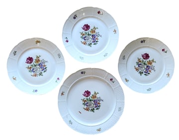 Set of Four Epiag Fine Porcelain “Bouquet?? Plates, Czechoslovakia