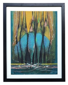 Contemporary Abstract Lithograph, Signed & Numbered, Framed