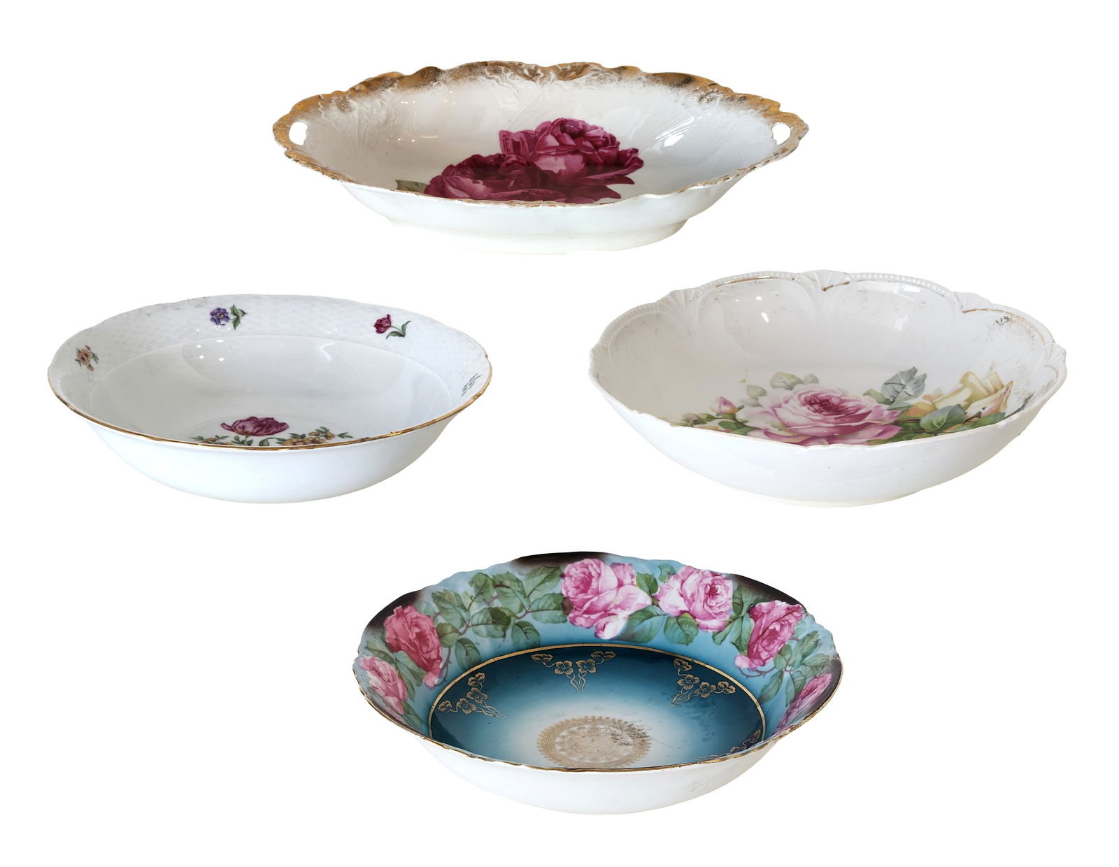 Four (4) European Porcelain Floral Bowls, Including Leuchtenburg Calla & Hand-Painted Examples (1 of 5)