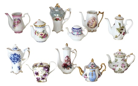 Vintage Porcelain Teapot Collection – 11 Decorative Floral Teapots