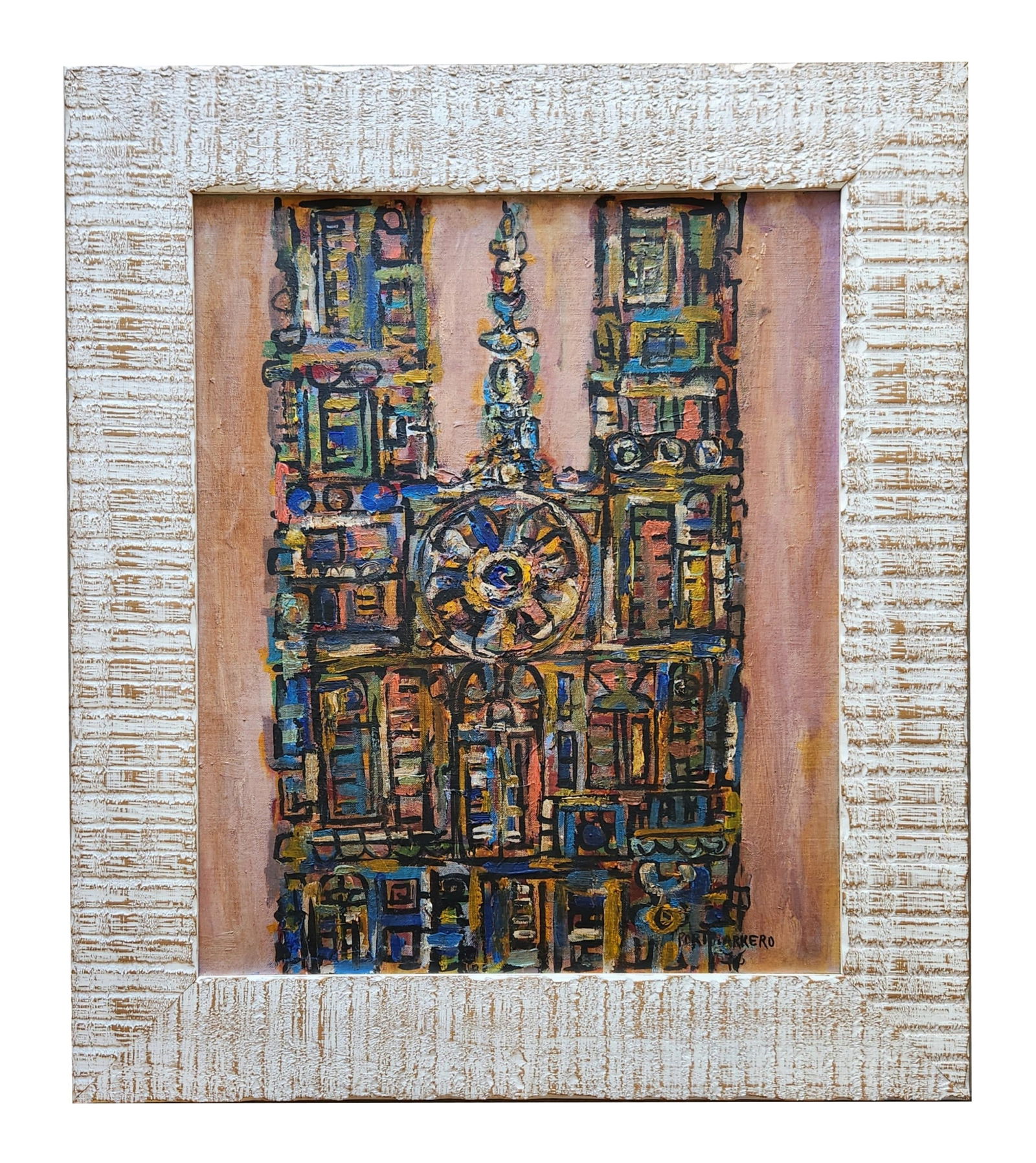 Certified Rene Portocarrero (1912 - 1985) Cuban: Certified Rene Portocarrero (1912 - 1985) Cuban Oil on CanvasBoard Measure 23 1/2"in H x 19 1/4"in W and 31"in H x 26 1/2"in W with frame Known for: Figure painting, set design, book illustration, cer