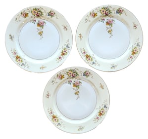 Three H&C Selb Bavaria Heinrich & Co Floral Porcelain Plates