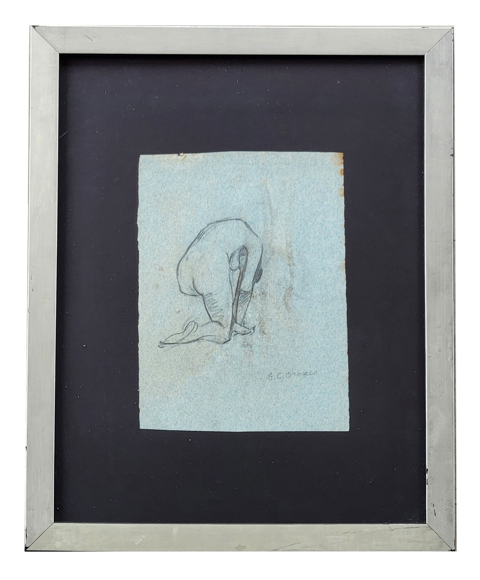 Jose Clemente Orozco (1883 - 1949) Mexico: Jose Clemente Orozco (1883 - 1949) Mexico Pencil on Paper Measure 8 1/4"in H x 6"in W and 15 1/4"in H x 12 1/4"in W framed Known for: Mural painting Biography: Jose Clemente Orozco was born on Novembe