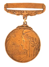 Cuban Independence Commemorative Bronze Medal, 1895–1898, “La Patria a Sus Libertadores