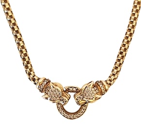 Dyadema Diamond-Accented Necklace, Sterling Silver, Italy