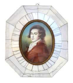 19th-Century Portrait Miniature of Wolfgang Amadeus Mozart, After the Celebrated Composer, in