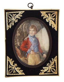 Regency-Era Portrait Miniature of a Young Officer, Possibly the Crown Prince of Denmark