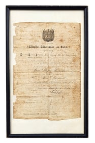 Cuban War of Independence Military Promotion Document, Ejército Libertador de Cuba, 1897