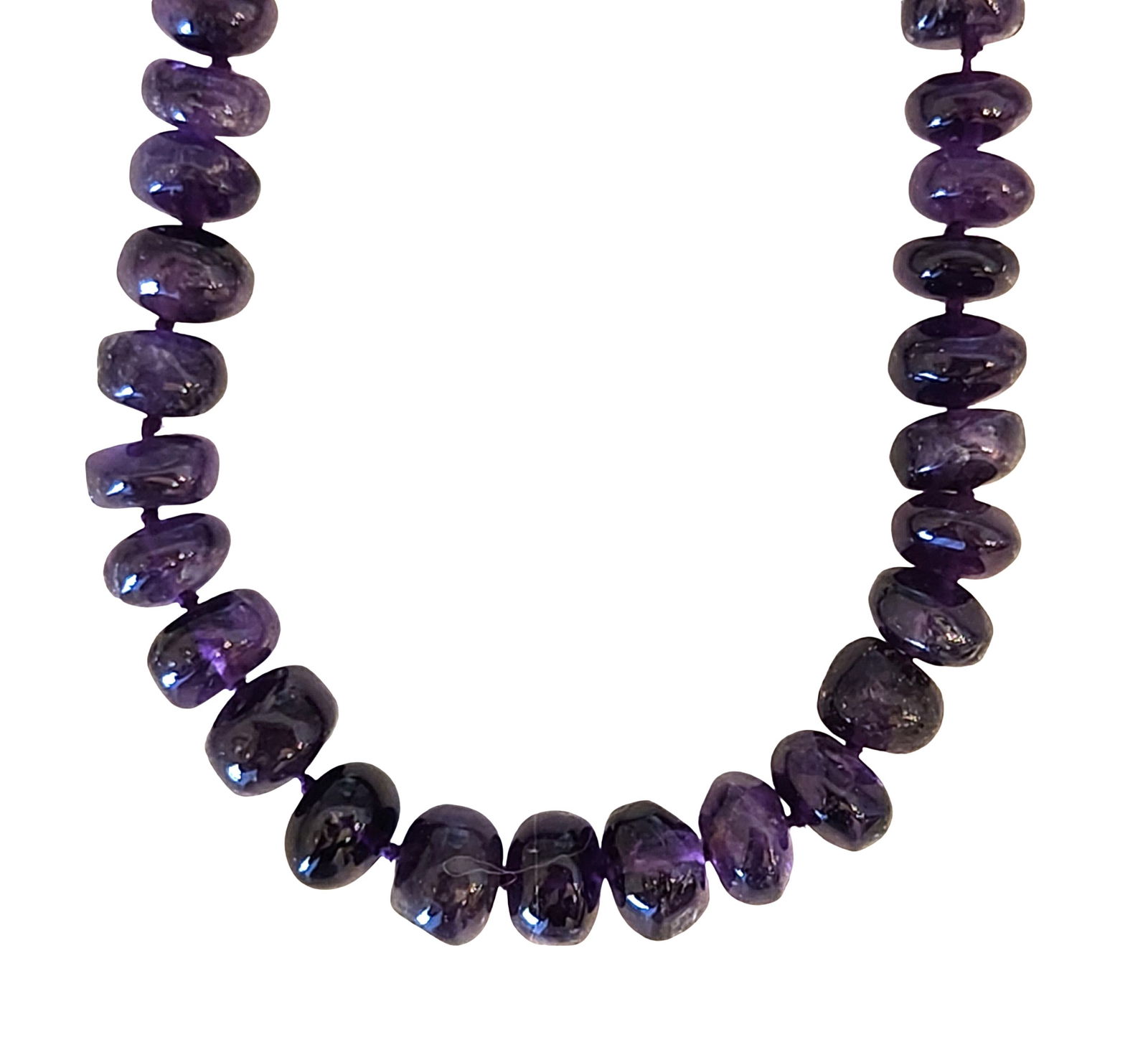 Amethyst Nugget Bead Necklace with Gold-Tone Clasp (1 of 2)