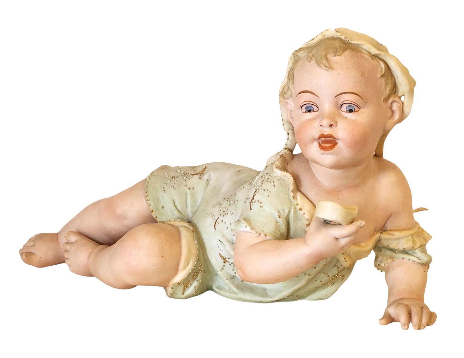 Antique Bisque Porcelain Baby with Piano Figurine – Marked 5556 / 84 (1 of 6)