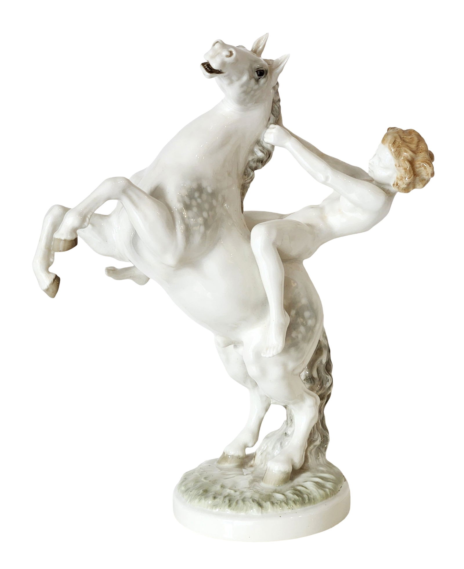 Hutschenreuther Selb Porcelain Figurine of Youth Wrestling a Rearing Horse, Germany (1 of 5)