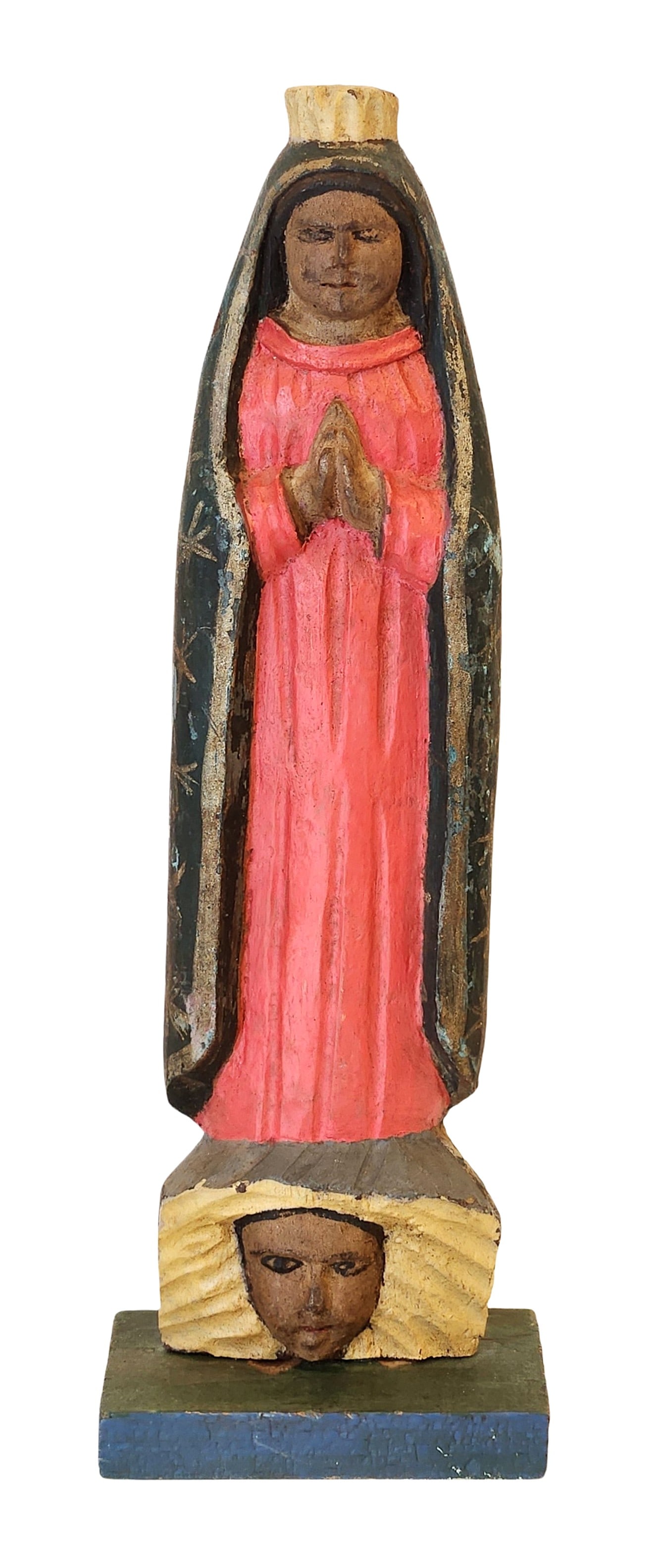 Carved and Polychrome Wooden Figure of the Virgin Mary with Head at Base (1 of 7)