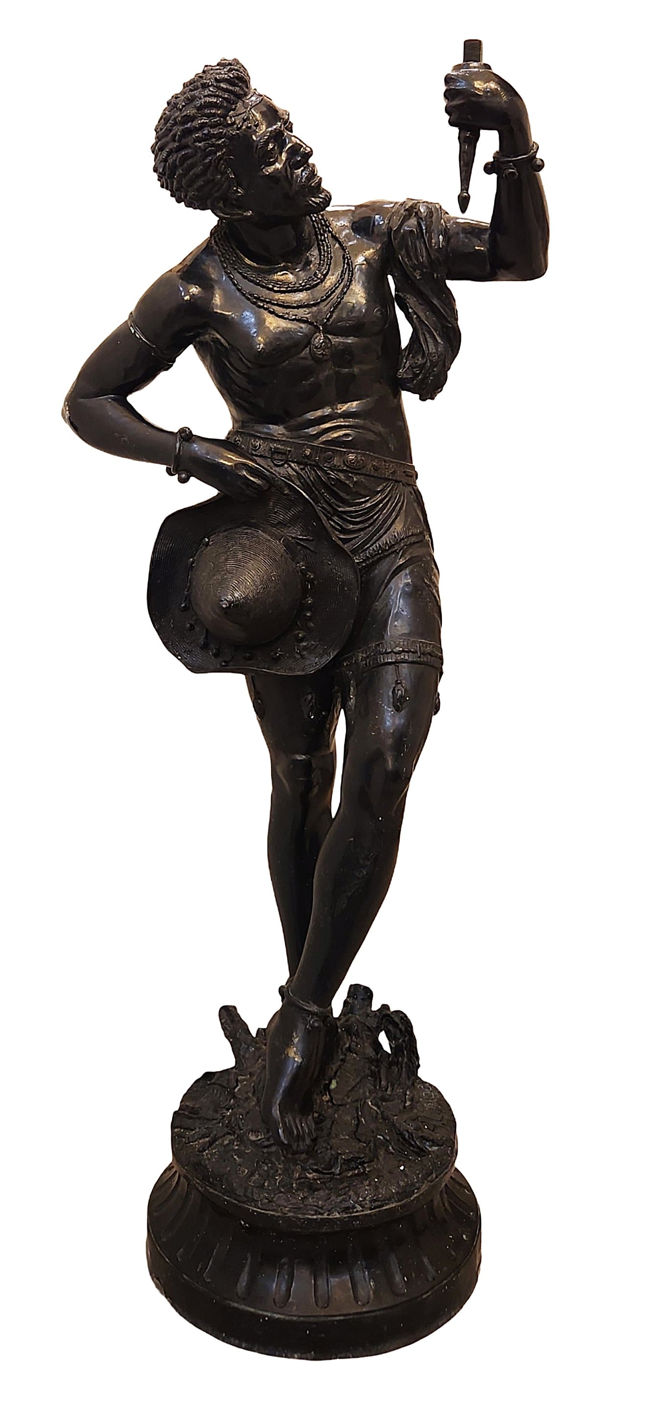 Bronze Figure of an African Warrior, Signed A. Luciga (1 of 8)