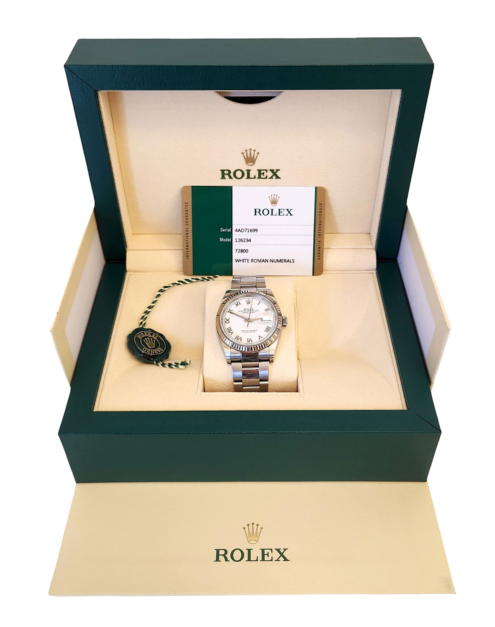 Datejust 36 Steel Oyster White Roman Dial 126234 FULL SET (1 of 11)