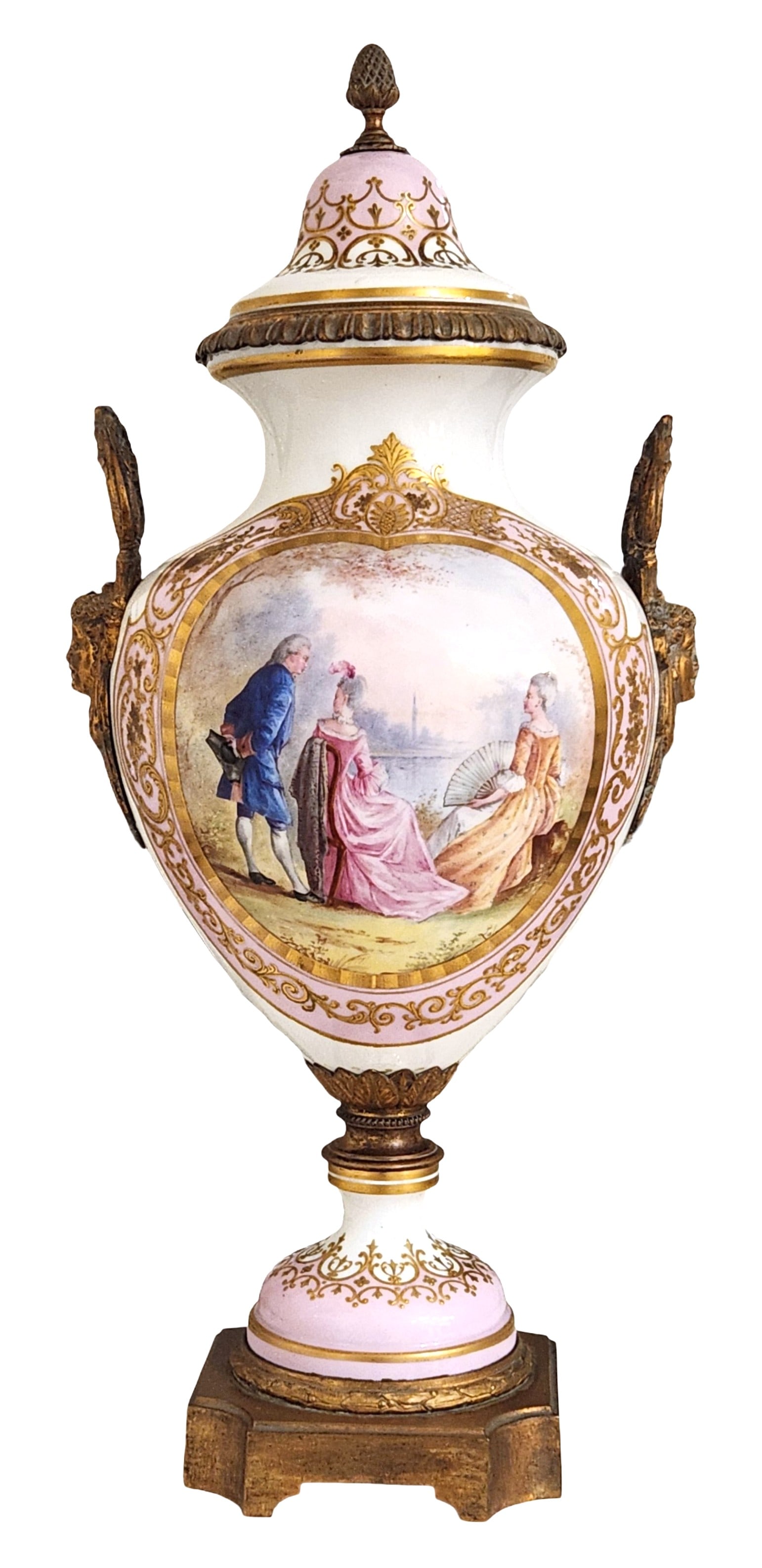 Antique French Sevres Porcelain Vase with Gilt Bronze Mounts (1 of 7)