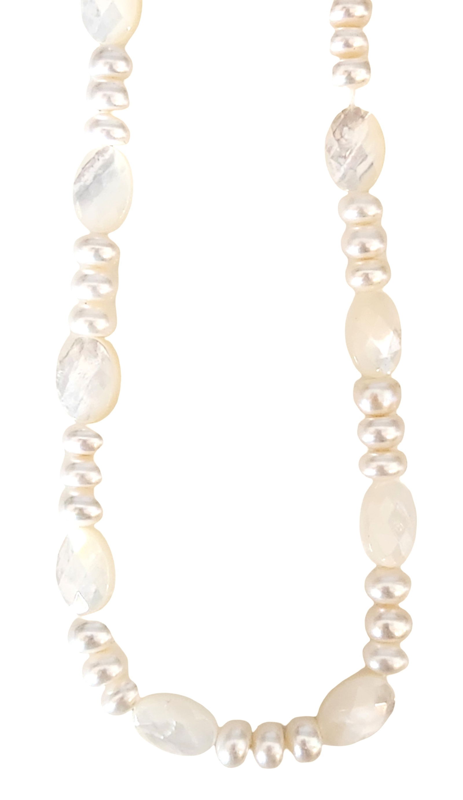Moonstone and Freshwater Pearl Beaded Necklace (1 of 2)