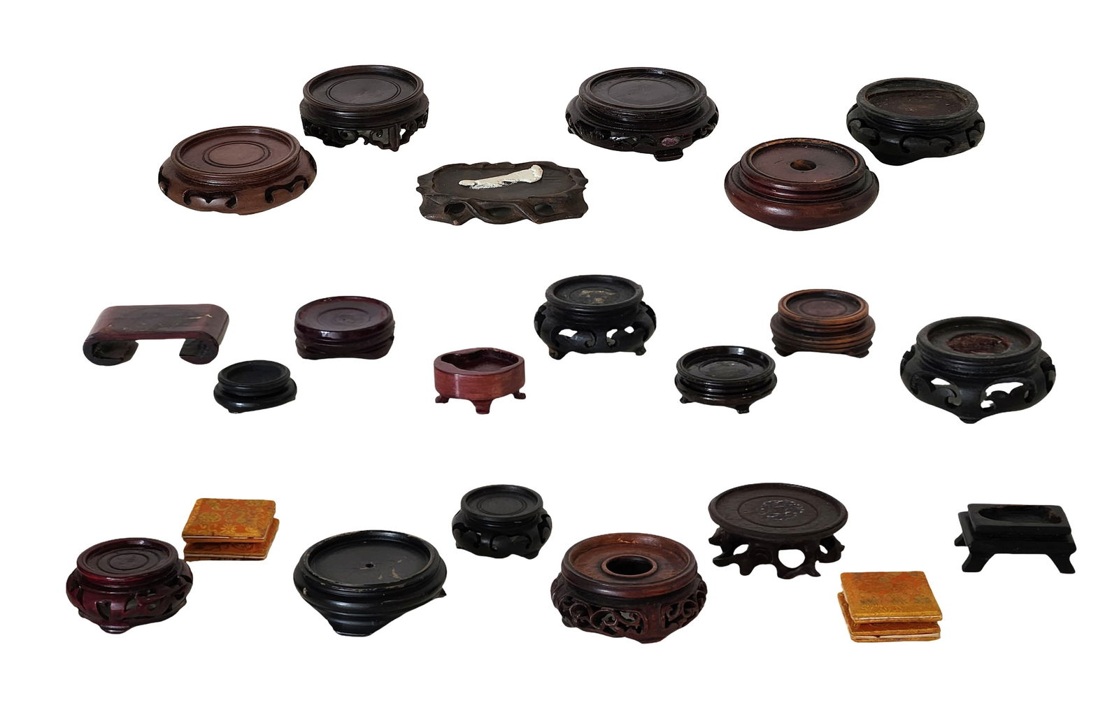 Vintage Asian Hardwood Display Stands & Scholar Object Bases – Mixed Lot (1 of 2)