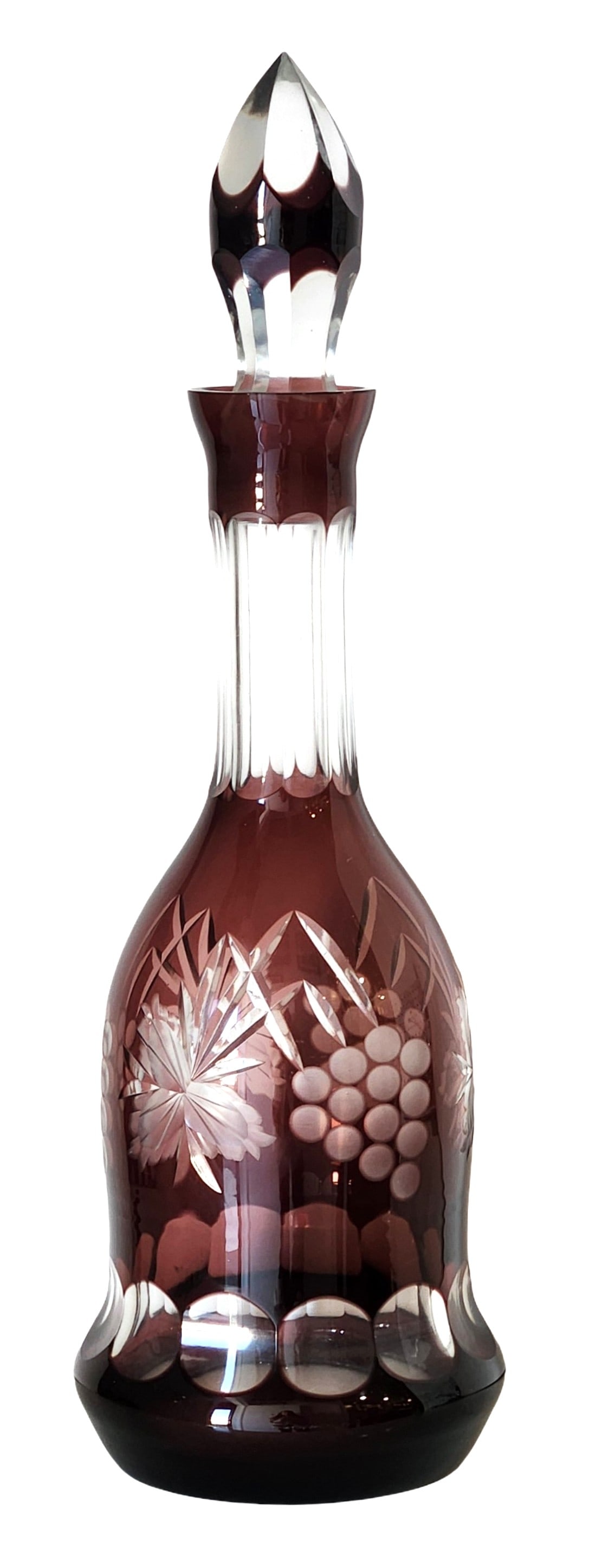 Ruby Cut Crystal Decanter with Stopper, 20th Century (1 of 3)
