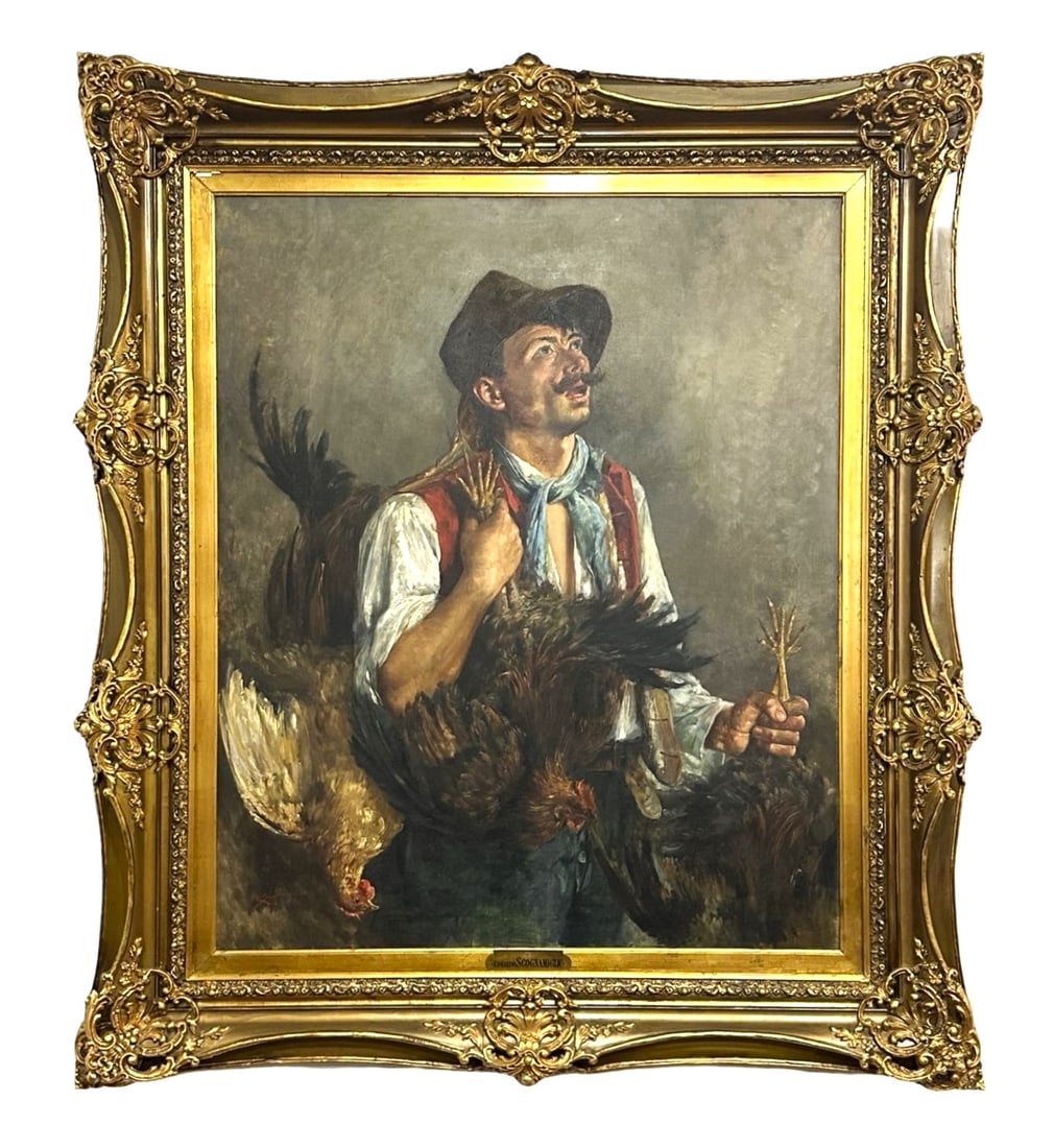 Edwardo Scognamiglio (20th century) Italy: Edwardo Scognamiglio (20th century) Italy Oil on Canvas Measure 46"in H x 38"in W and 60"in H x 50"in W x 5 1/2"in D with frame Known for: Edwardo Scognamiglio is an Italian 20th-century artist. He is