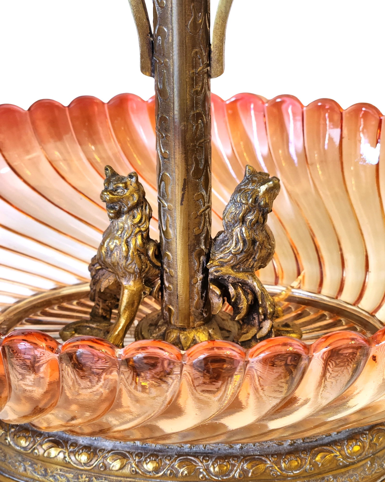 Antique French Baccarat Crystal & Gilt Bronze Three-Tier Epergne / Centerpiece, Signed “Baccarat - 5