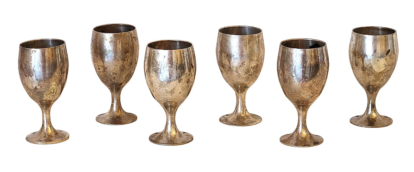 Set of Six E.P.N.S. Goblets, Made in India (1 of 2)