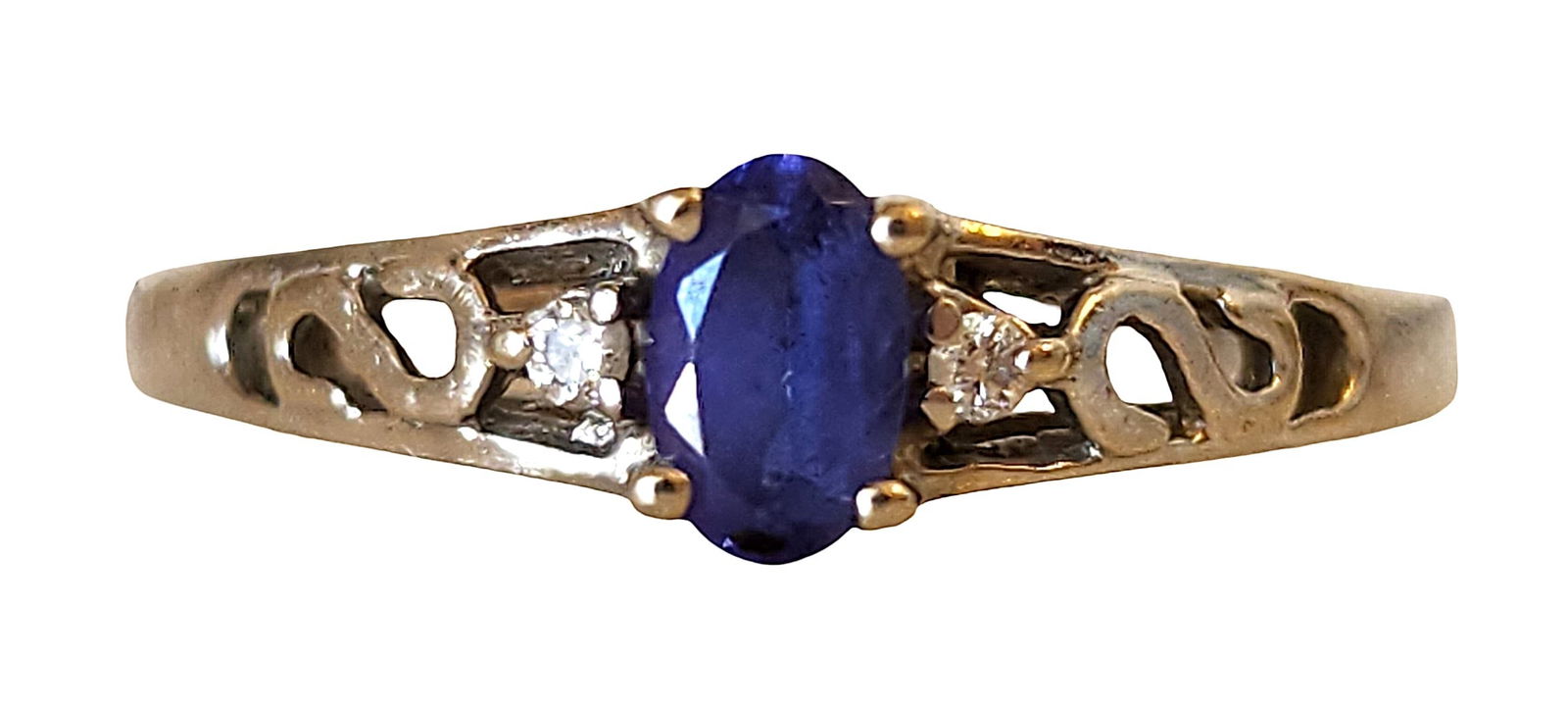 Vintage 14K Gold Sapphire and Diamond Ring (1 of 4)