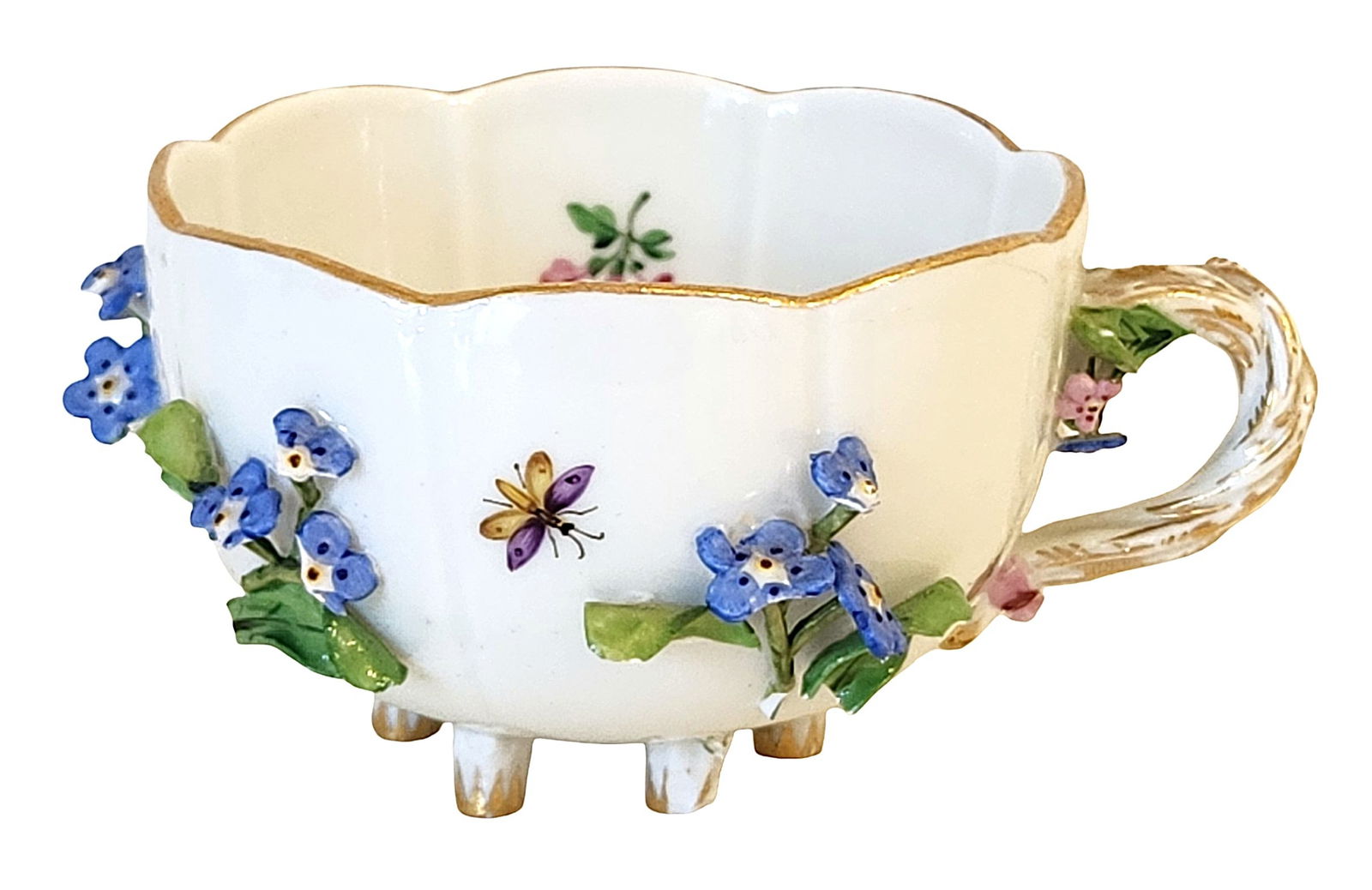 Antique Meissen Porcelain Cup – Hand Painted Flowers – 18th / 19th Century (1 of 3)