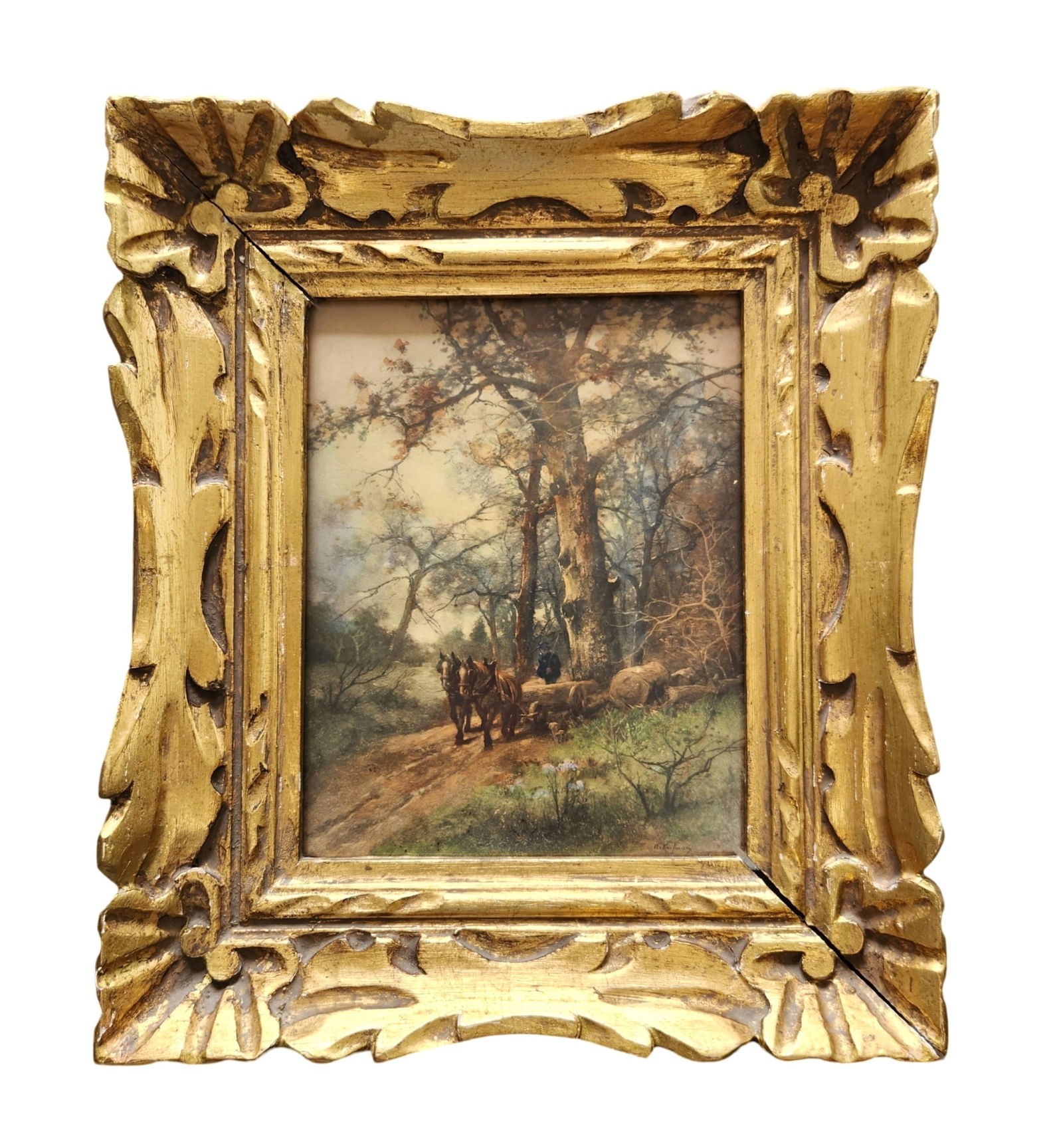 Adolf Kaufmann (1848 - 1916) Czech Republic: Adolf Kaufmann (1848 - 1916) Czech Republic Watercolor on Paper Measure 7 1/2"in H x 5 3/4"in W and 12 1/4"in H x 10 1/2"in W with frame Known for: Peasant genre, landscape and harbor view painting Na