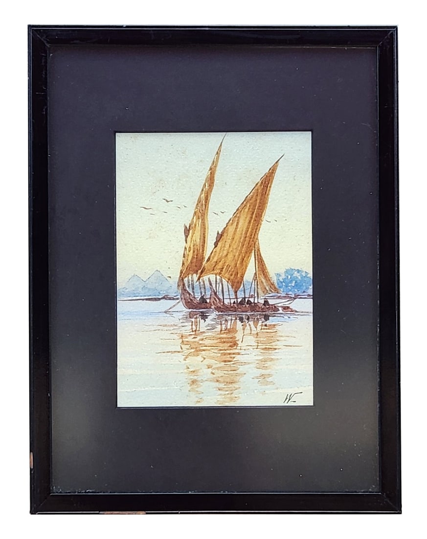 Edwin Lord Weeks (1849 - 1903) American: Edwin Lord Weeks (1849 - 1903) American Watercolor on Paper Measure 4 3/4"in H x 3 1/2"in W and 8 1/"in H x 6 1/2"in W with frame Known for: Genre-exotic views and architectural paintings-Orientalist