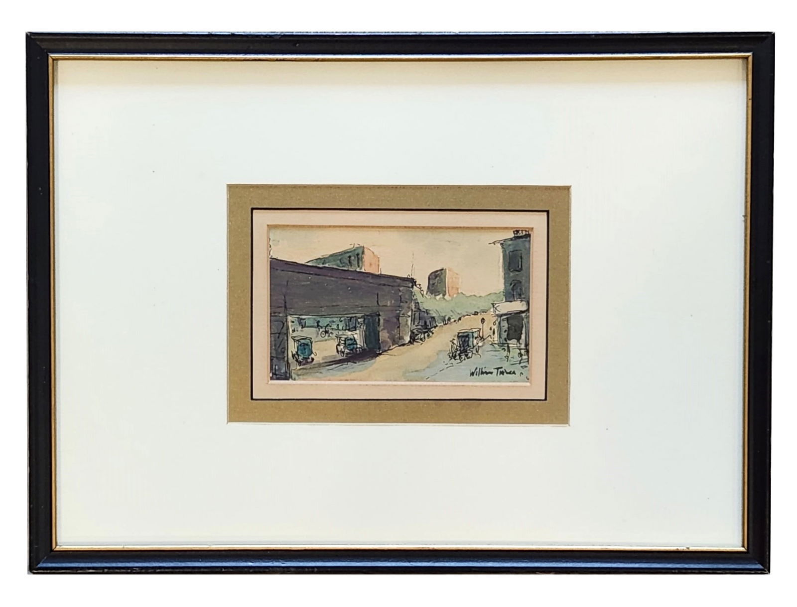 William Ralph Turner (1920 - 2013) England: William Ralph Turner (1920 - 2013) England Watercolor on Paper Measure 3"in H x 5 1/4"in W and 11"in H x 15"in W with frame Known for: Expressionist countryside landscape and female figure painting, n