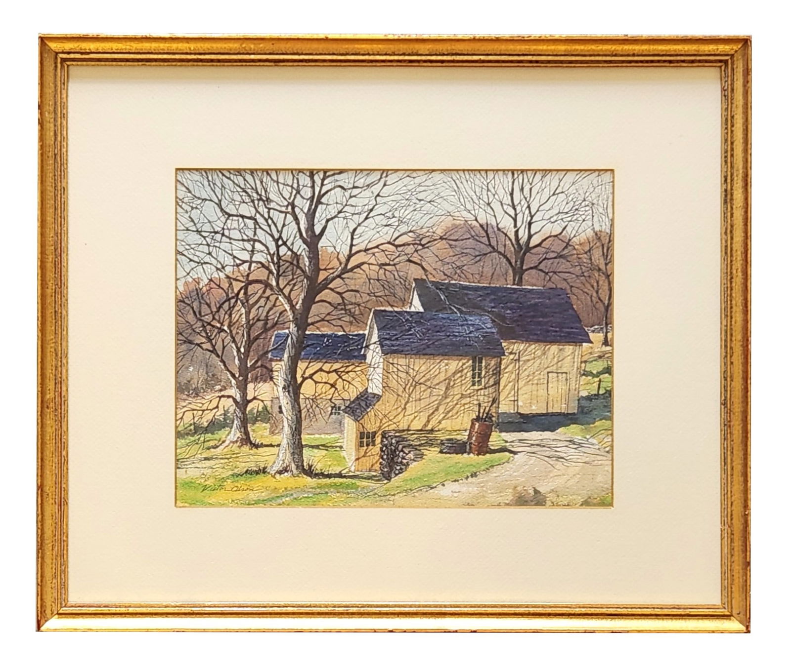 Victor Olson (1924 - 2007) American: Victor Olson (1924 - 2007) American Watercolor on Paper Measure 8 1/2"in H x 11"in W and 15"in H x 17 3/4"in W framed Known for: Illustrations-magazine Biography: Victor Olson, of Fanton Meadows,